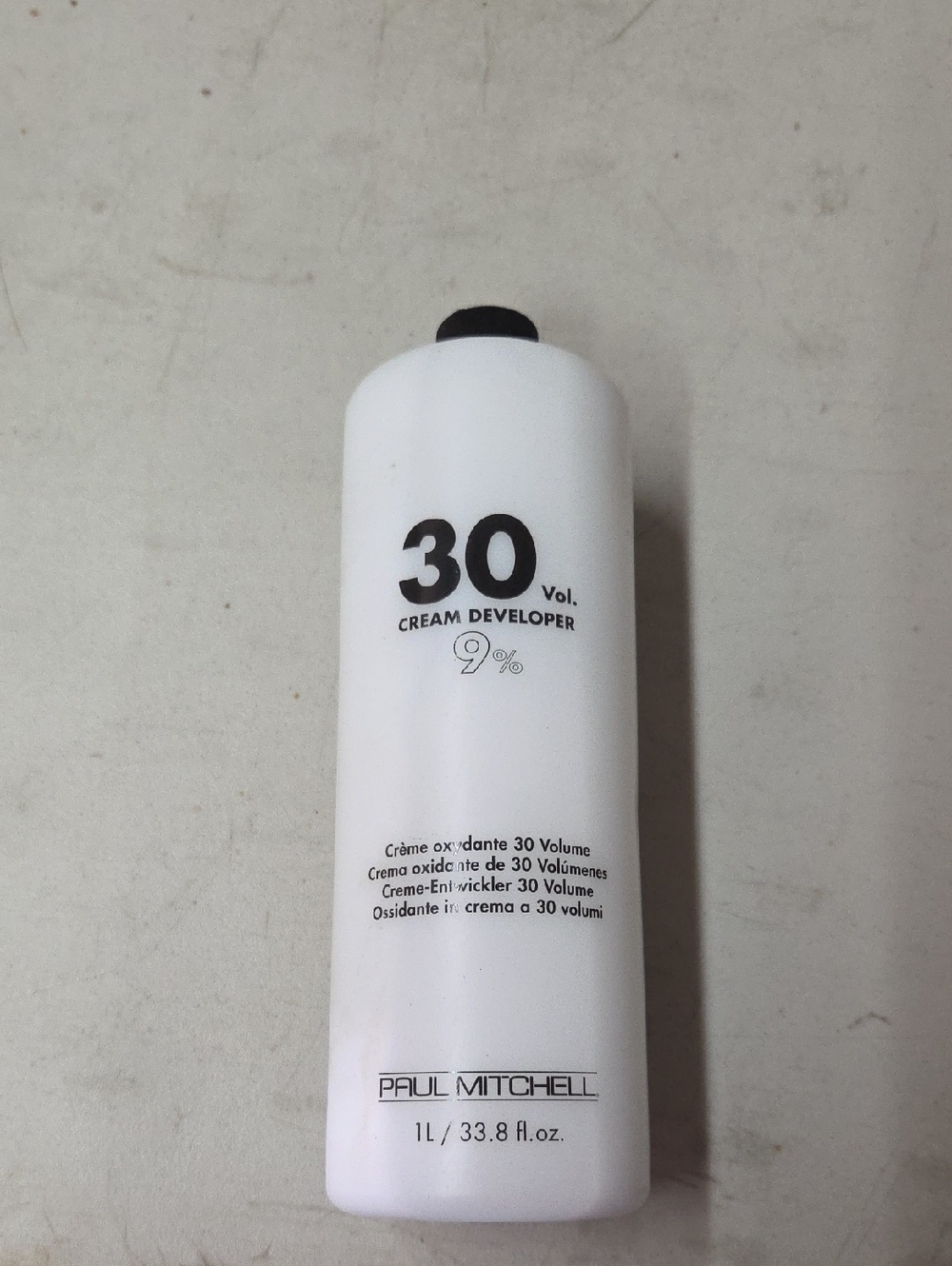 Paul Mitchell White and Black 30 Volume Cream Developer Bottle